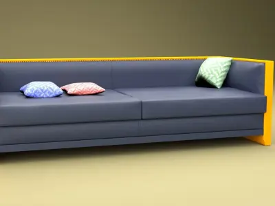 Classic Leather Couch for Interior and Architectural Design 3D model