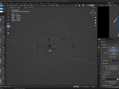 Cartoon Woman Illustration Style Rigged Low-poly 3D model