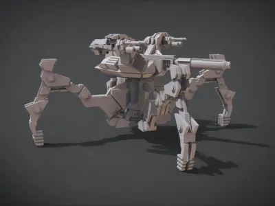 Aracnotron robot Low-poly 3D model