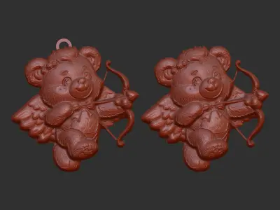 teddy love wings  3D print model