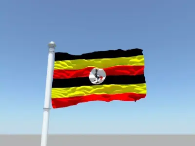 Uganda flag 3D model