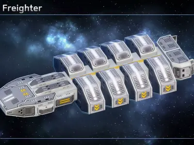 Spaceship Freighters Low-poly 3D model