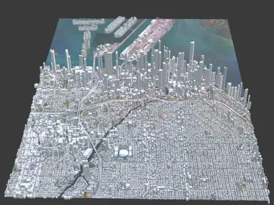 Miami City Low-poly 3D model