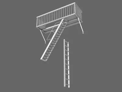 Urban Balcony 3D model