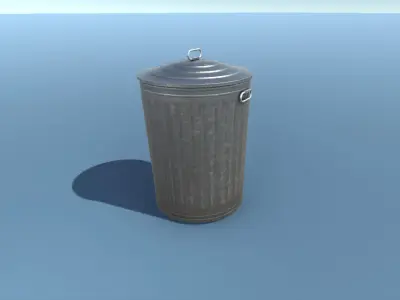 Low Poly PBR Trash Can Low-poly 3D model