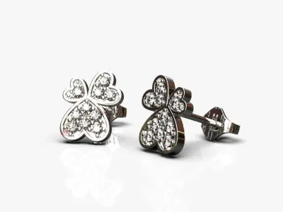 Heart earrings 3D print model get