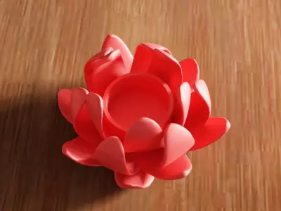 Lotus Flower Tea Light Holder - 284 3D print model