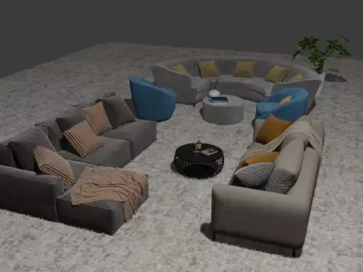 Sofa Pack high poly  Realistic Best Quality for unreal and unity Low-poly 3D model