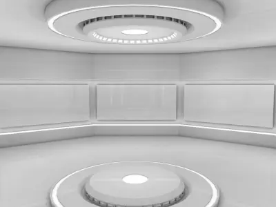 Sci Fi Room Low-poly 3D model 6