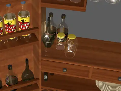 wooden wine rack 3D model