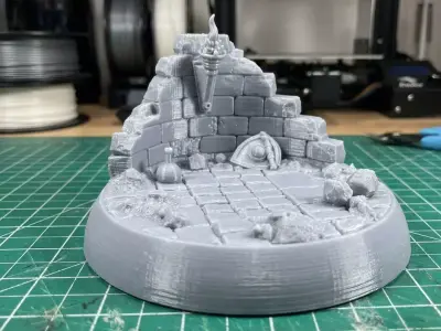 Ruined Dungeon Diorama - 25-32-40-50mm Pre-supported - STL 3D print model