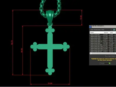 Cross Light Gold 3CP070 3DM STL 3D model