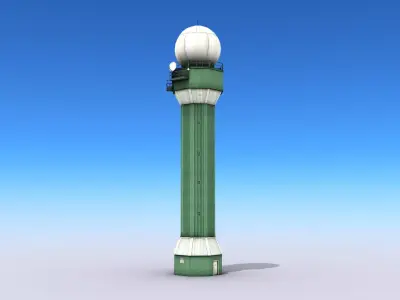 Weather Radar Tower Low-poly 3D model