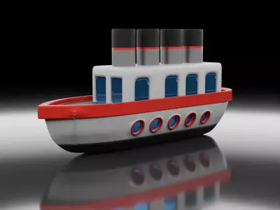 Cartoon Ship Low-poly 3D model purchase