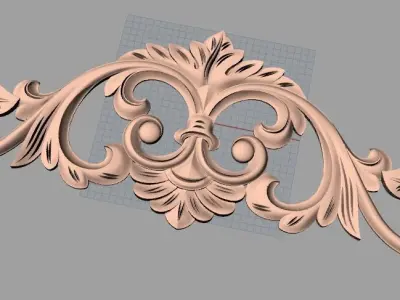 Door design 3D relief model STL format file for CNC carving E700 3D model
