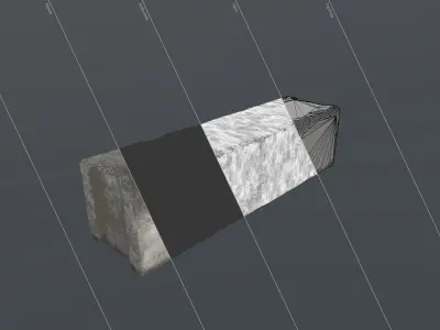 Old Concrete Block Low-poly 3D model