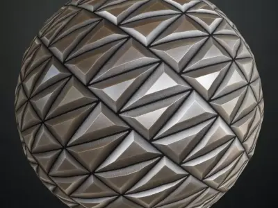 Industrial Triangular Metal Bricks PBR Seamless Texture
