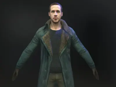 Ryan Gosling  3d model from Blade Runner 2049 Low-poly 3D model