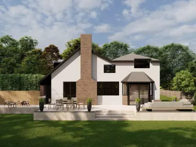 Garden Landscape 3D Model - SketchUp and Lumion Scene-PLAN 3D model