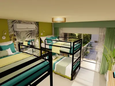 Bunk Bed -3d model Low-poly 3D model