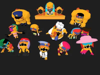 Low Poly Zombie Pack Low-poly 3D model