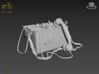 Next generation old-fashioned telephone Low-poly 3D model
