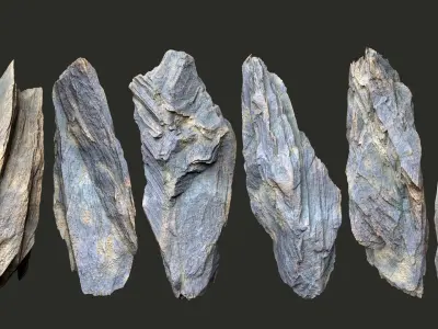 Modular Cliff Rock 3D Pack - Sharp Vertical Cliff Assets 250630 Low-poly 3D model