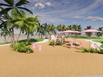 Beach Camping Park 3D model