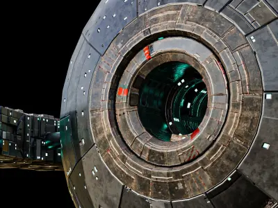 Space Station Sphere Mothership Low-poly 3D model