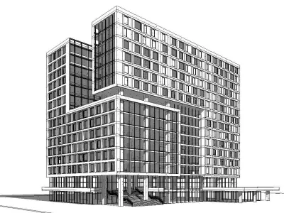 Hospital Building CM19 3D model