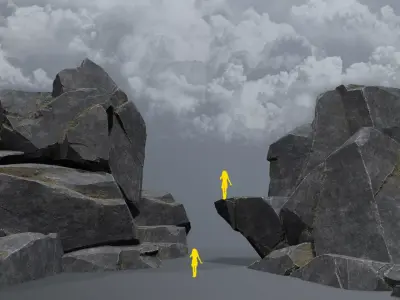 Rock Set Low-poly 3D model 49