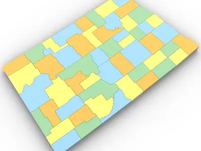 North Dakota Political Map 3D model