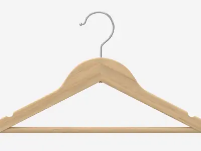 Hanger For Clothes Wooden 02 Light 3D model