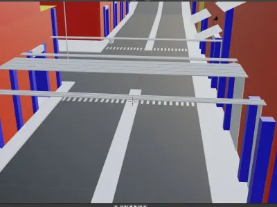 LowPoly City Section 3D model