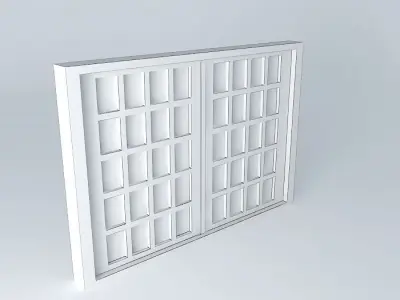 janelaedson wooden door with glass panels Free 3D model
