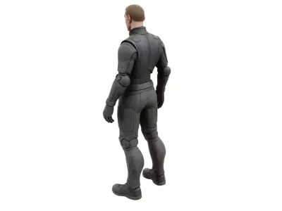 Sci Fi Armored Male Character  10 FBX Animations  Mixamo Rigged  Low-poly 3D model