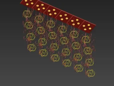Ellipse chandelier with lights hanging from it 3D model