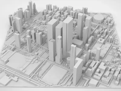 Cityscape New York USA fragment city 3D model get