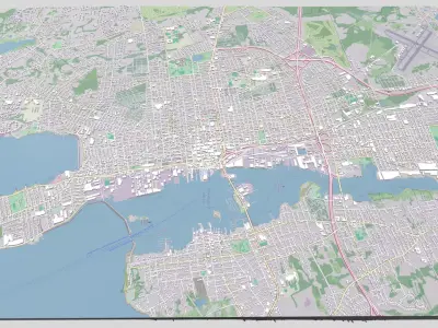 Cityscape New Bedford United States  3D model