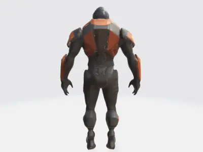 Lowpoly armored suit 3D model