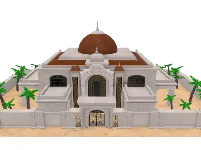 Desert Mansion Low-poly 3D model