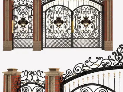  forge door Low-poly 3D model