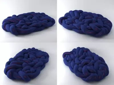 Boa brain made of different colored yarns 3D model