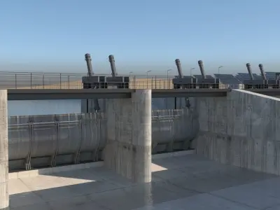 Refinery 2 power plant in desert 3D model