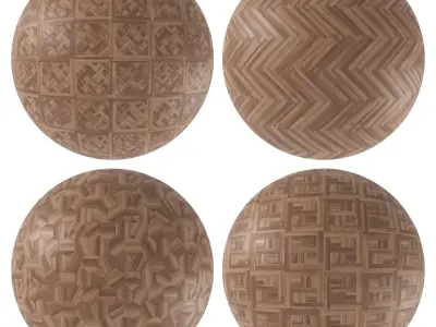 Parquet - Laminate - Wooden floor 4 in 1 3D model