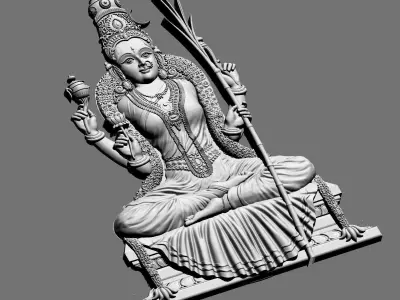goddess Laxmiji Bas Relief  file 3Dprint model 2 3D print model