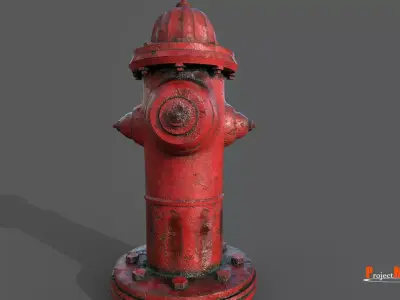 Fire Hydrant Version 001 Low-poly 3D model