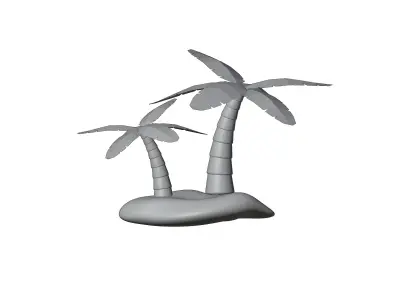 date palm desert Low-poly 3D model