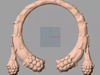 Bed door flower 3D relief STL model for CNC engraving E541 3D model