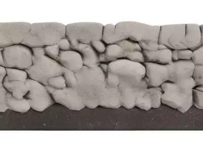 Detailed Cobblestone Pavement Material Block Low-poly 3D model